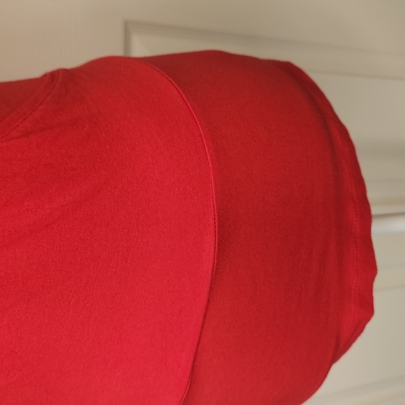 New York & Company Women's Vintage 90's Red V-Neck Wrap Top - Picture 4 of 12